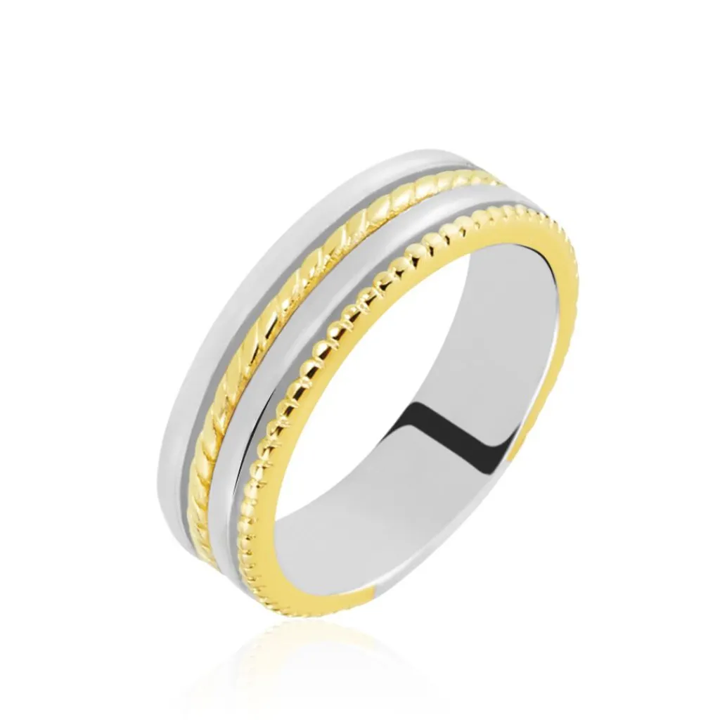 Histoire d'Or Alliance Leandro Ruban Argent Bicolore Outlet