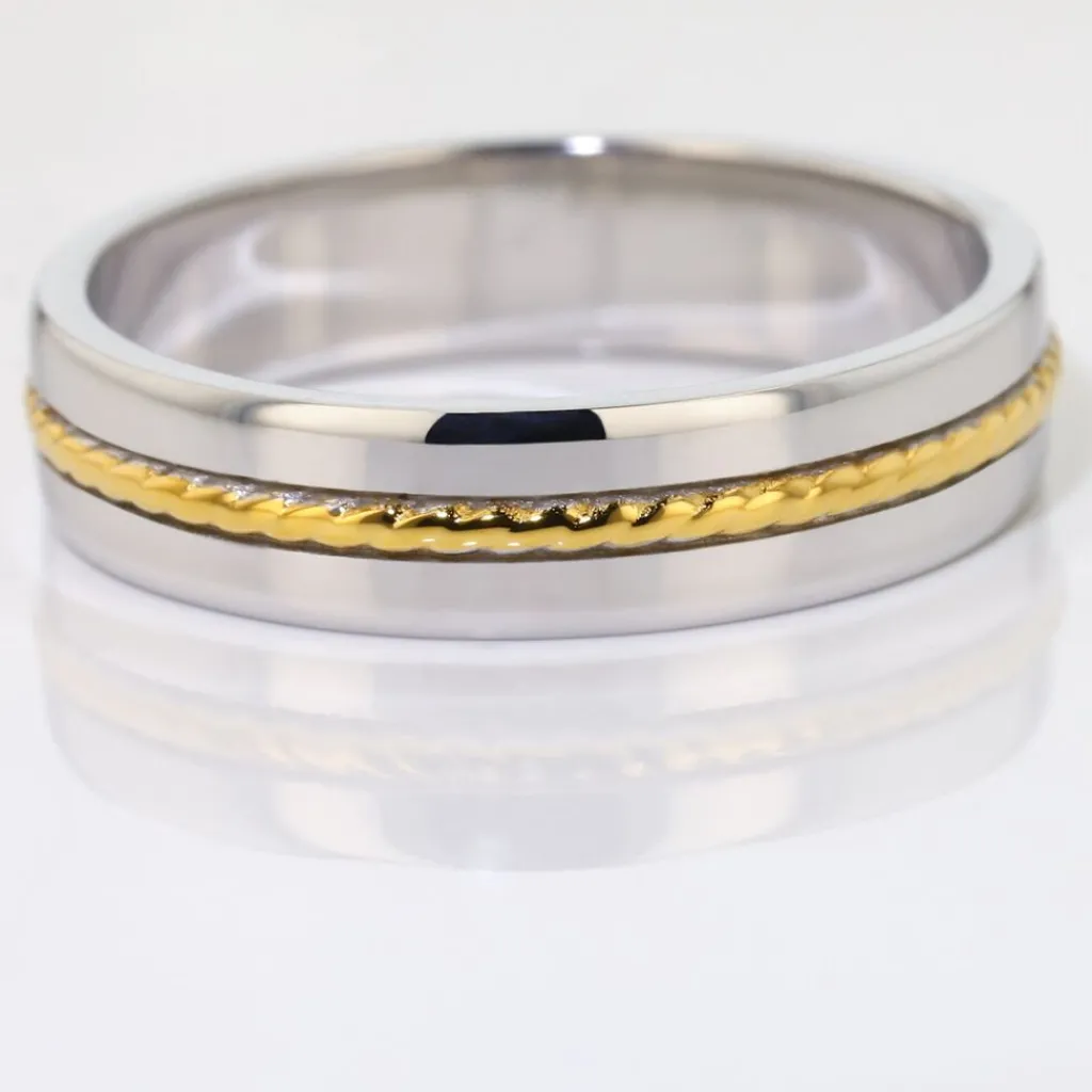 Histoire d'Or Alliance Leandro Ruban Argent Bicolore Hot