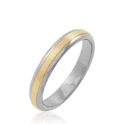 Histoire d'Or Alliance Len Demi Jonc Classique Or Bicolore Outlet
