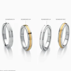 Histoire d'Or Alliance Len Demi Jonc Classique Or Bicolore Outlet