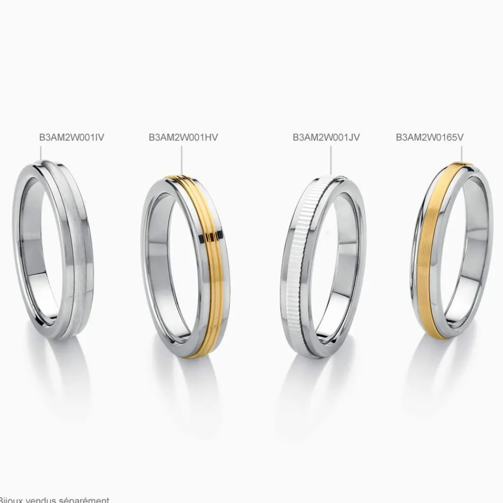 Histoire d'Or Alliance Len Demi Jonc Classique Or Bicolore Outlet