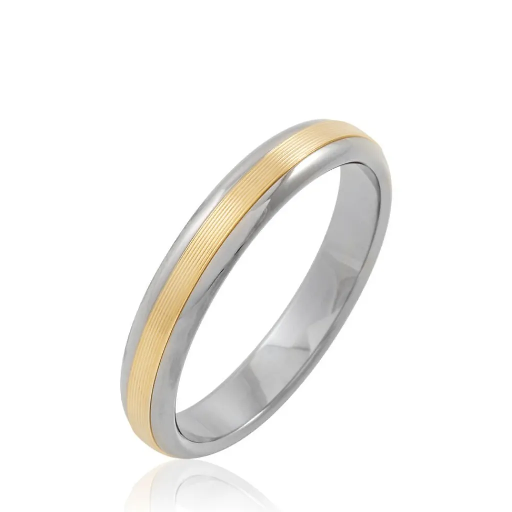 Histoire d'Or Alliance Len Ruban Plat Or Bicolore Clearance
