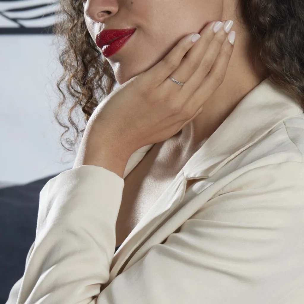 Histoire d'Or Alliance Lily-fleur Or Blanc New