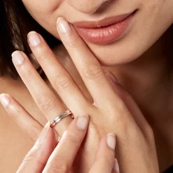 Histoire d'Or Alliance Liseret Ruban Plat Or Bicolore New