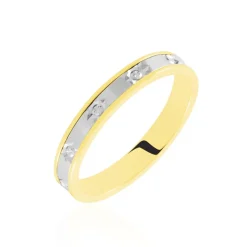 Histoire d'Or Alliance Madin Ruban Plat Or Bicolore Sale
