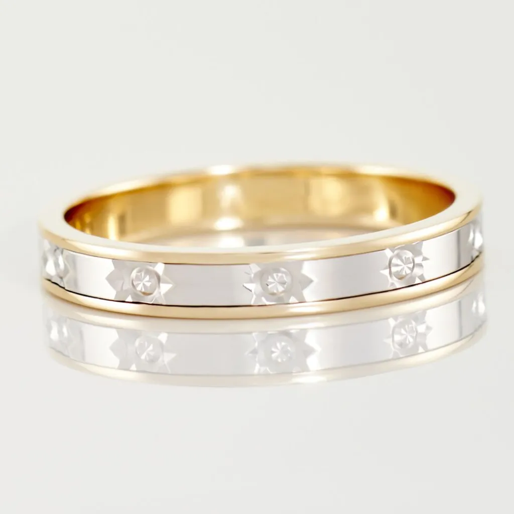 Histoire d'Or Alliance Madin Ruban Plat Or Bicolore Sale