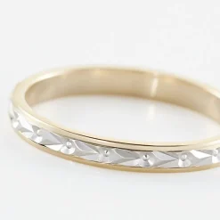 Histoire d'Or Alliance Mano Ruban Plat Or Bicolore