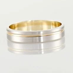 Histoire d'Or Alliance Marcio Ruban Plat Or Bicolore New