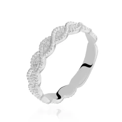 Histoire d'Or Alliance Marielle Ruban Plat Or Blanc Hot