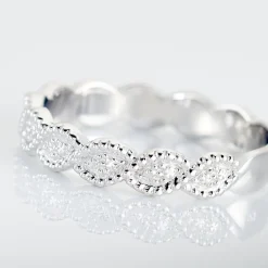 Histoire d'Or Alliance Marielle Ruban Plat Or Blanc Hot