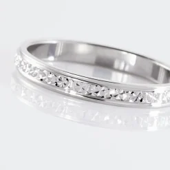 Histoire d'Or Alliance Marine Ruban Plat Or Blanc Outlet