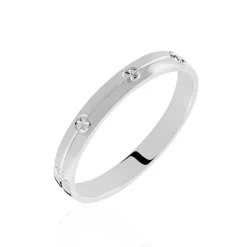 Histoire d'Or Alliance Markel Ruban Plat Or Blanc