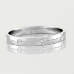 Histoire d'Or Alliance Markel Ruban Plat Or Blanc