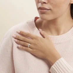 Histoire d'Or Alliance Marlon Demi Jonc Classique Or Blanc New