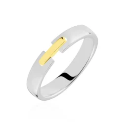 Histoire d'Or Alliance Marton Ruban Plat Or Bicolore Outlet