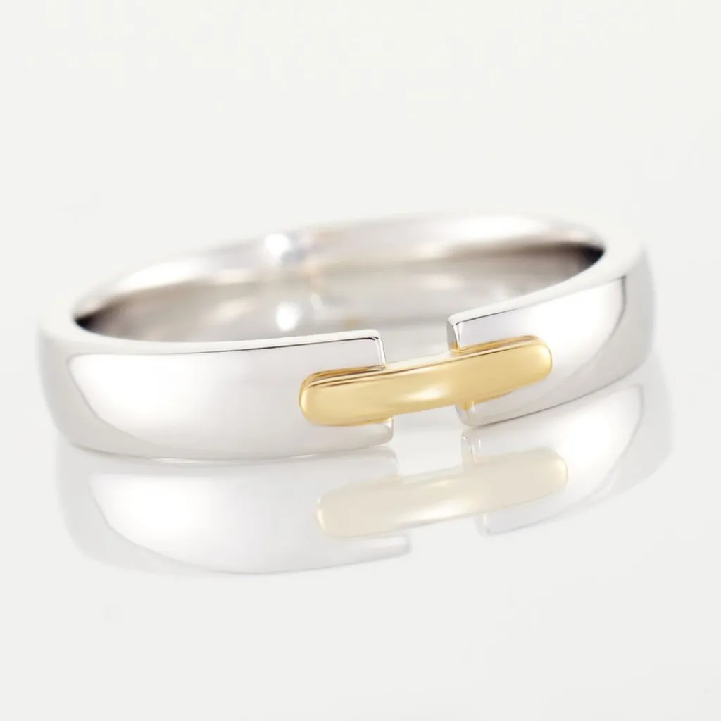 Histoire d'Or Alliance Marton Ruban Plat Or Bicolore Outlet