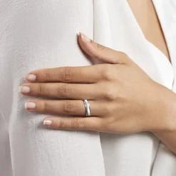 Histoire d'Or Alliance Marwan Ruban Bombé Or Blanc Clearance