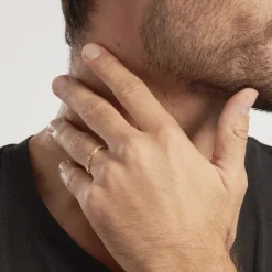 Histoire d'Or Alliance Marya Carree Diamantee Ruban Plat or jaune Hot