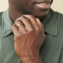 Histoire d'Or Alliance Mat Et Brillant Ruban Plat Palladium Blanc Best