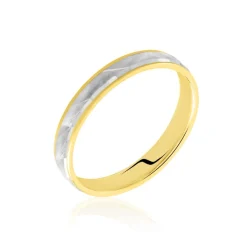Histoire d'Or Alliance Mat Striee Ruban Plat Or Bicolore Sale