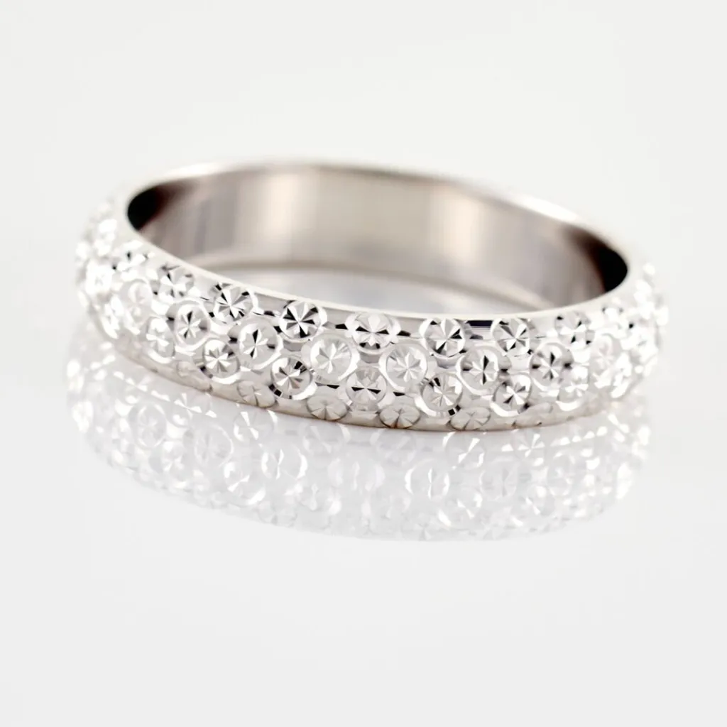 Histoire d'Or Alliance Mathena Ruban Plat Or Blanc Discount