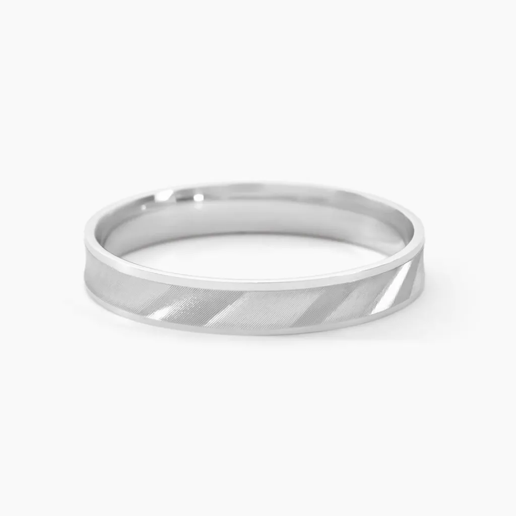 Histoire d'Or Alliance Matheo Ruban Plat Or Blanc Hot