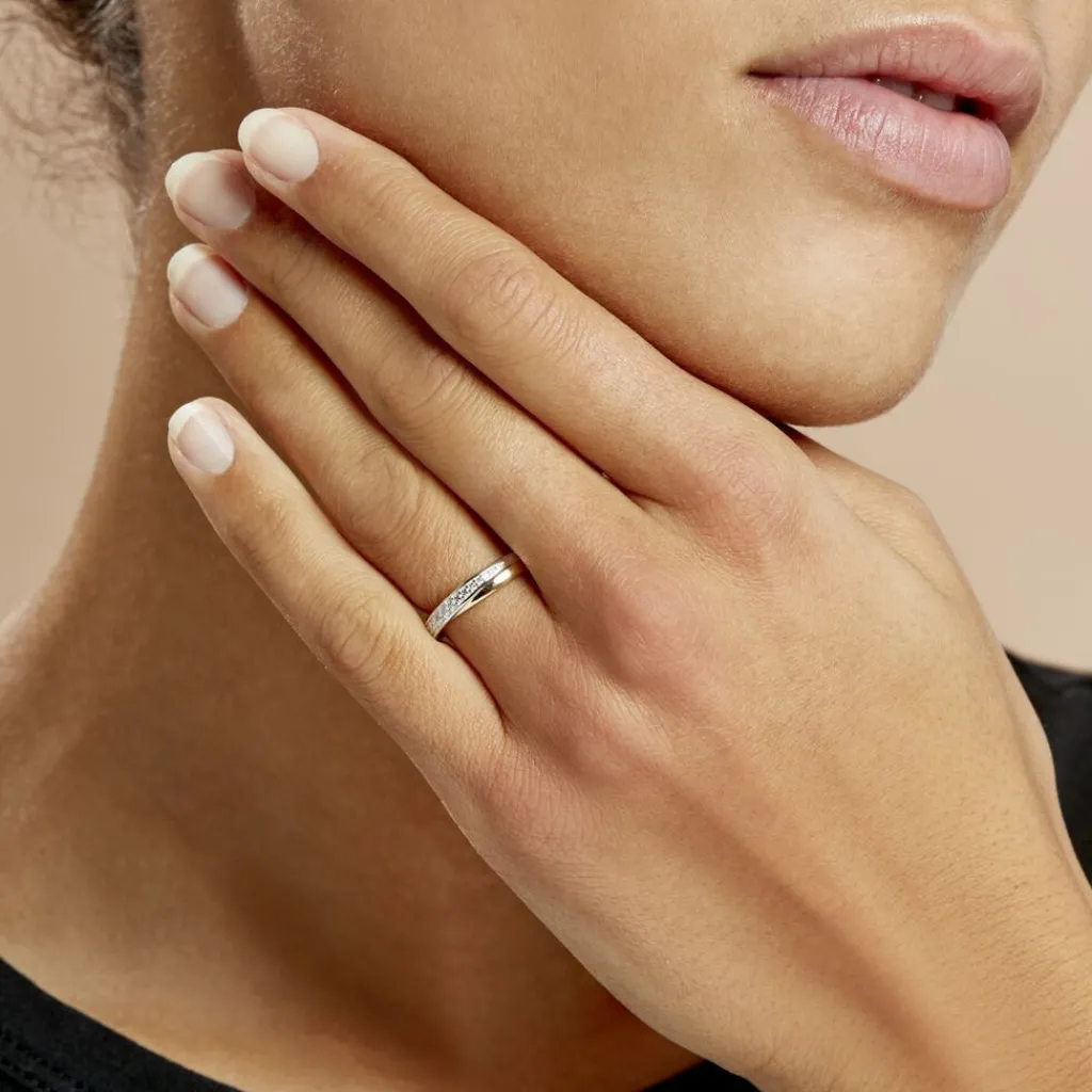 Histoire d'Or Alliance Maylisse Ruban Plat Or Bicolore Sale