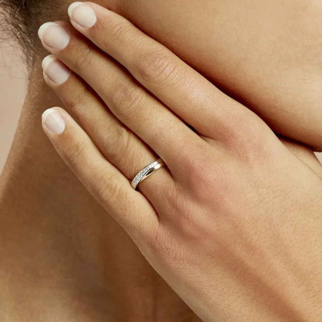 Histoire d'Or Alliance Maylisse Ruban Plat Or Bicolore Sale