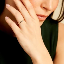 Histoire d'Or Alliance Meredithe Demi Jonc Classique Or Jaune New