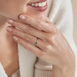 Histoire d'Or Alliance Meredithe Demi Jonc Classique Or Blanc Hot