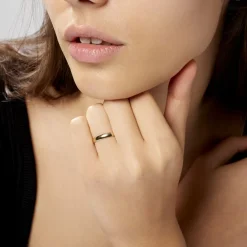 Histoire d'Or Alliance Meredithe Demi Jonc Classique Or Jaune New