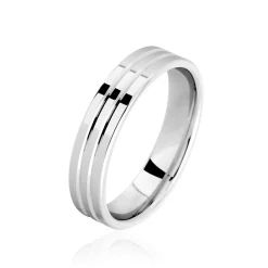 Histoire d'Or Alliance Merylle Ruban Plat Or Blanc Outlet