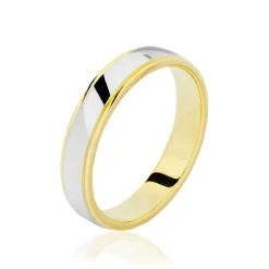 Histoire d'Or Alliance Miroir Ruban Plat Or Bicolore Best