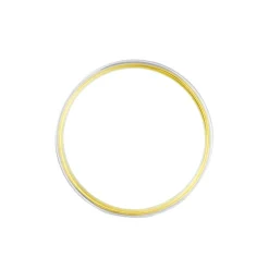 Histoire d'Or Alliance Miroir Ruban Plat Or Bicolore New