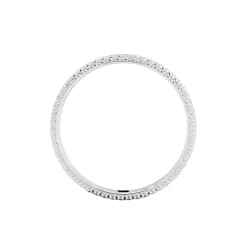 Histoire d'Or Alliance Multi Facettes Diamantee Ruban Plat or blanc