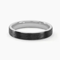 Histoire d'Or Alliance Nayhan Ruban Plat Titane Blanc Outlet