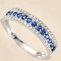 Histoire d'Or Alliance Or Blanc Amias Diamants or blanc saphir Sale