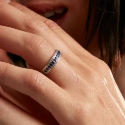 Histoire d'Or Alliance Or Blanc Amias Diamants or blanc saphir Sale