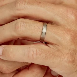 Histoire d'Or Alliance Padarge Ruban Plat Palladium Blanc