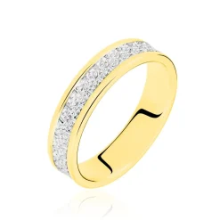 Histoire d'Or Alliance Patty Ruban Plat Or Bicolore Best