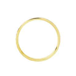 Histoire d'Or Alliance Raye Mat Ruban Plat Or Bicolore New