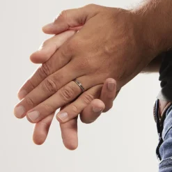 Histoire d'Or Alliance Rhodium Ruban Plat Palladium Bicolore Clearance