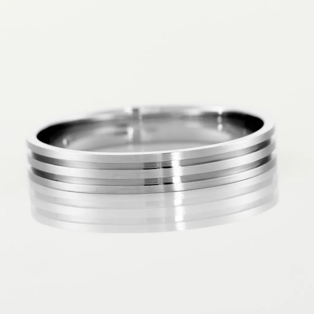 Histoire d'Or Alliance Rhodium Ruban Plat Palladium Bicolore Discount