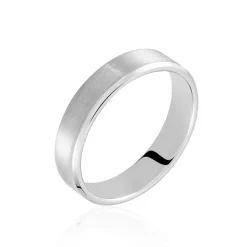 Histoire d'Or Alliance Rominus Ruban Plat Palladium Blanc Clearance