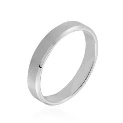 Histoire d'Or Alliance Rominus Ruban Plat Palladium Blanc Best