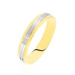 Histoire d'Or Alliance Sequana Ruban Plat Or Bicolore Clearance