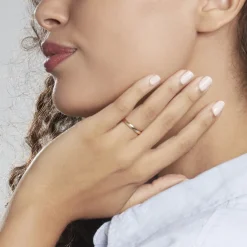 Histoire d'Or Alliance Sirona Demi Jonc Confort or blanc Online