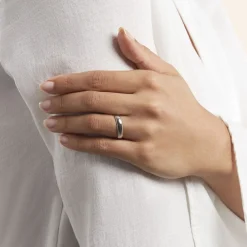 Histoire d'Or Alliance Sirona Demi Jonc Confort or blanc Discount