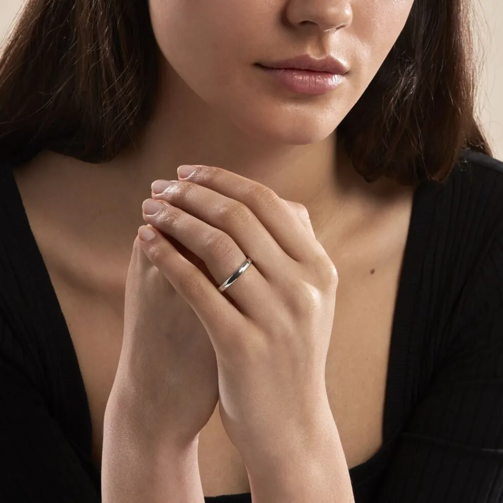 Histoire d'Or Alliance Sirona Demi Jonc or blanc