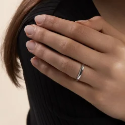 Histoire d'Or Alliance Sirona Demi Jonc or blanc